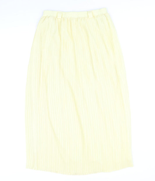 Sommermann Womens Yellow Polyamide Pleated Skirt Size 10
