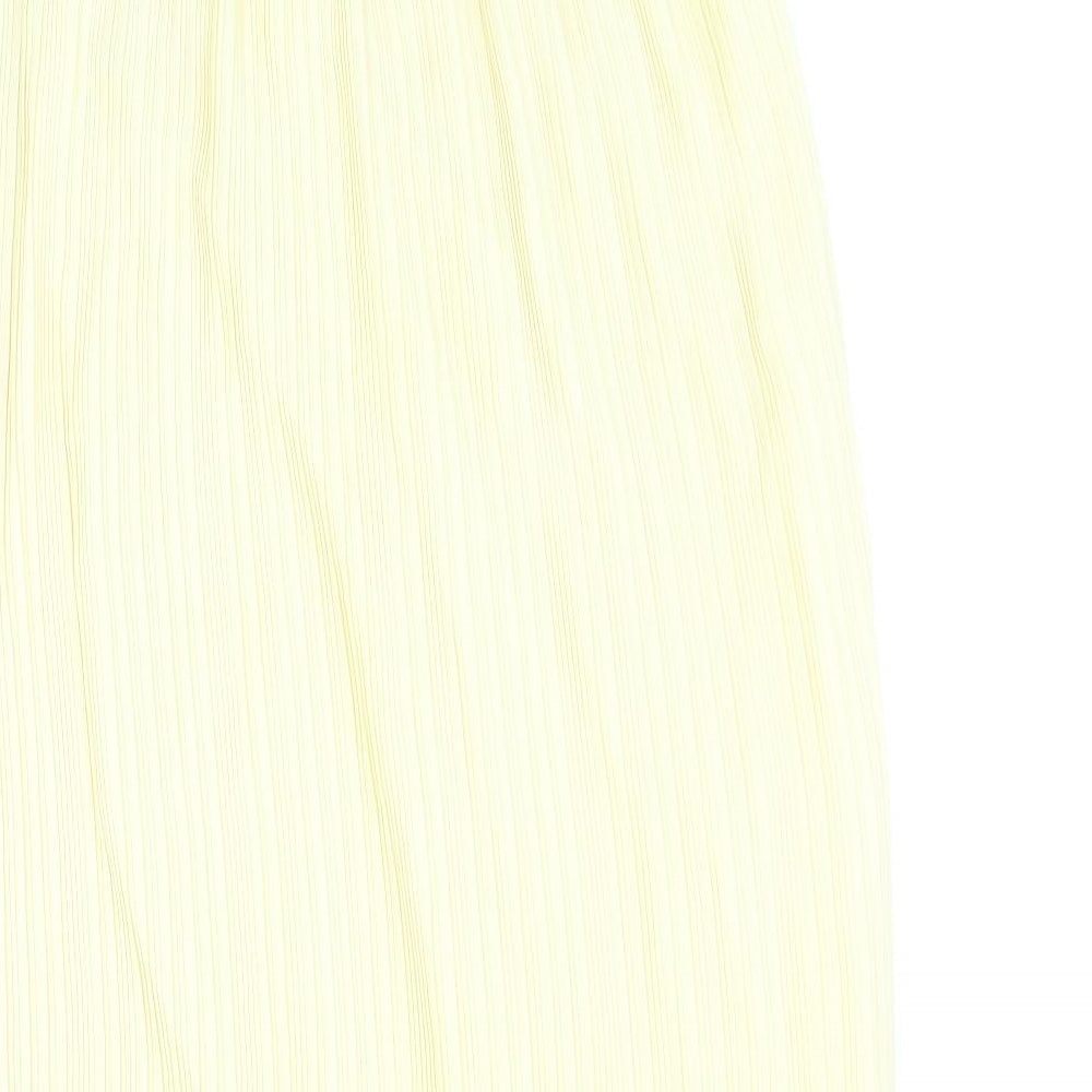 Sommermann Womens Yellow Polyamide Pleated Skirt Size 10