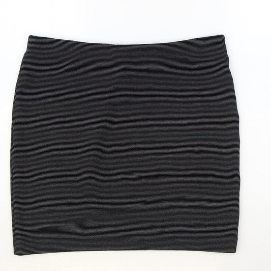 Preworn Womens Black Polyester Straight & Pencil Skirt Size 32 in