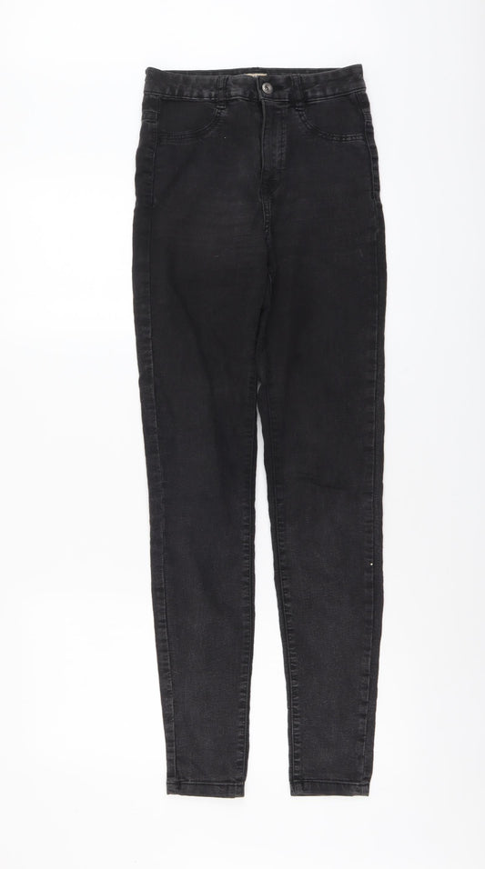 Pull&Bear Womens Black Cotton Skinny Jeans Size S L30 in Regular Button