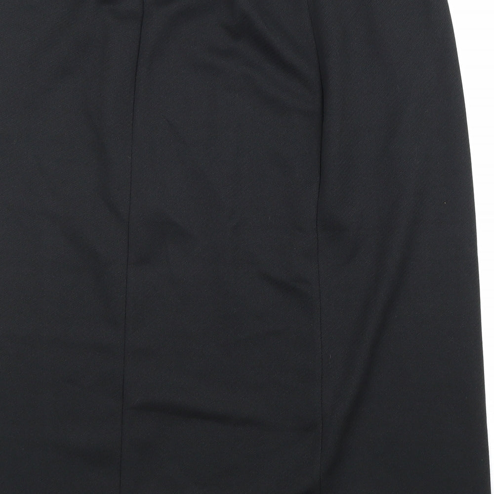 Damart Womens Black Polyester Straight & Pencil Skirt Size 41 in Hook & Loop