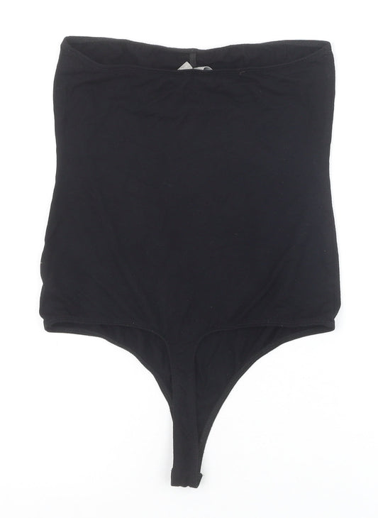 ASOS Womens Black Viscose Bodysuit One-Piece Size 10 Snap