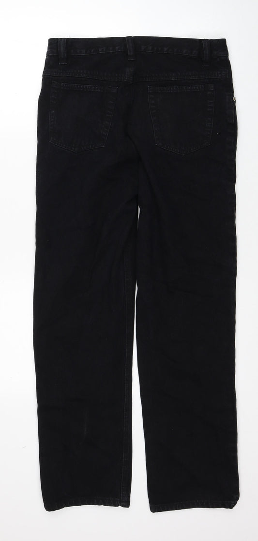 Edge Jeans Womens Black Cotton Straight Jeans Size 30 in L29 in Regular Zip