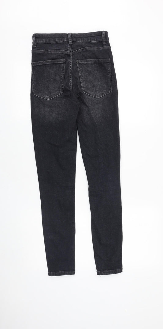 Zara Womens Black Cotton Skinny Jeans Size 26 in L29 in Slim Zip