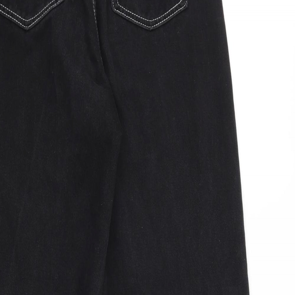 Preworn Womens Black Cotton Skinny Jeans Size 26 in L30 in Regular Zip - Contrast Stitching