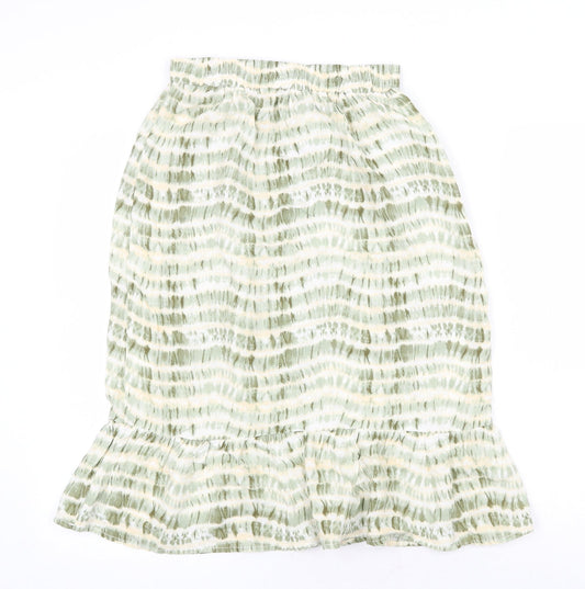 Soyaconcept Womens Green Geometric Polyester Trumpet Skirt Size XS