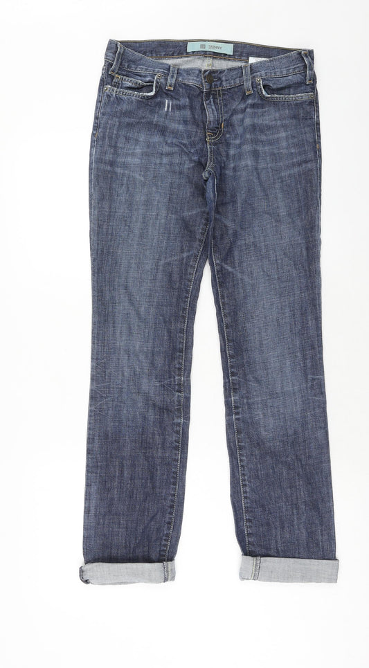 Gap Womens Blue Cotton Straight Jeans Size 4 Regular Zip