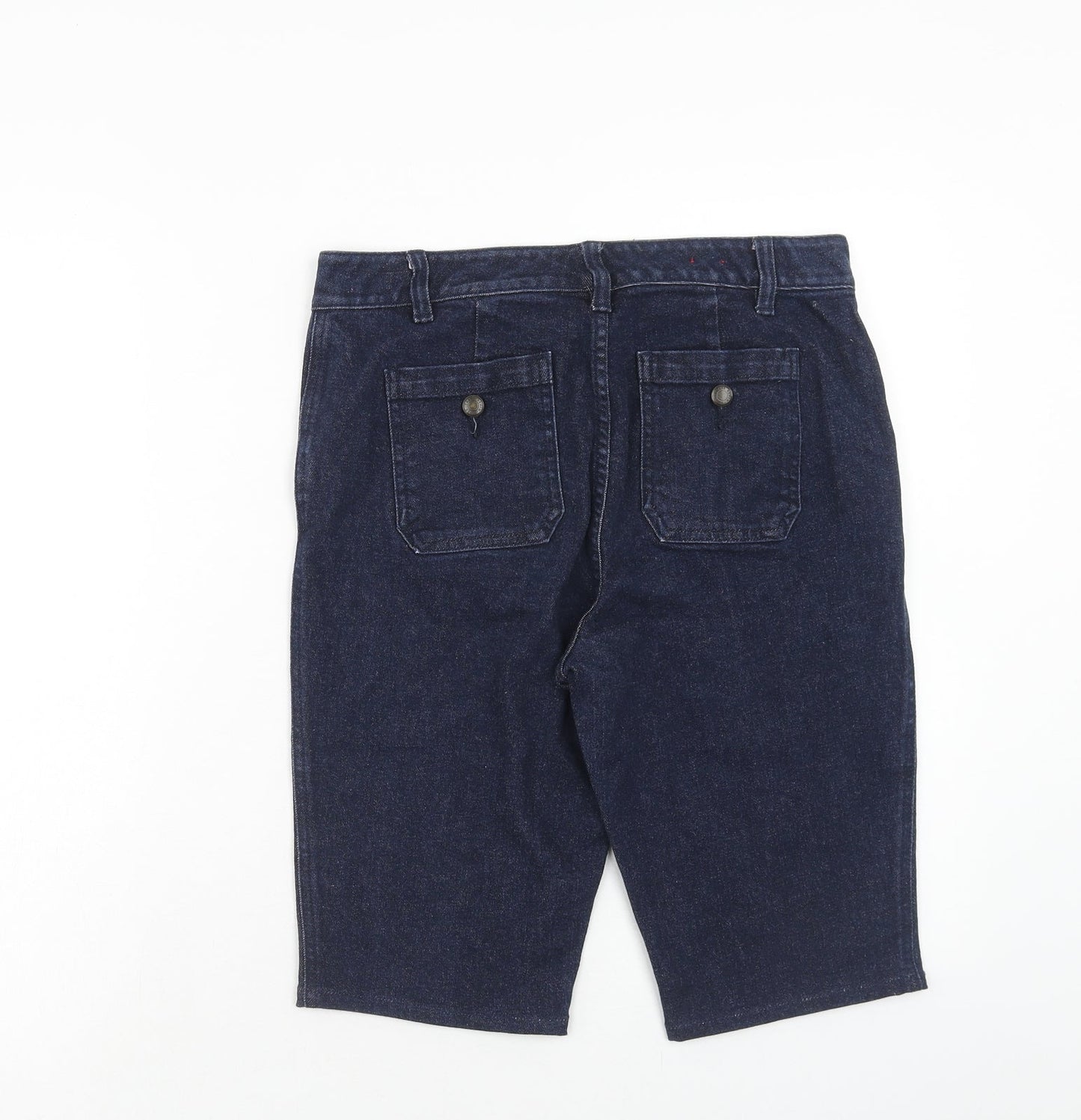 Chaps Womens Blue Cotton Skimmer Shorts Size M Regular Zip