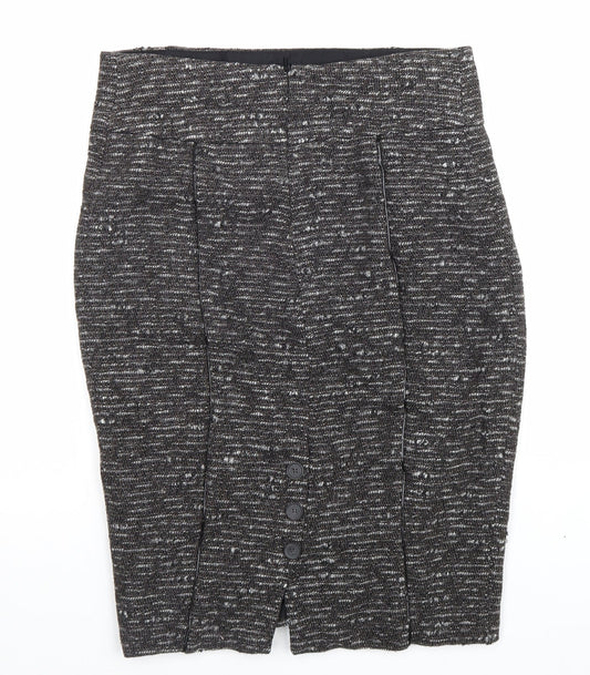 Zara Womens Brown Wool Straight & Pencil Skirt Size L Zip