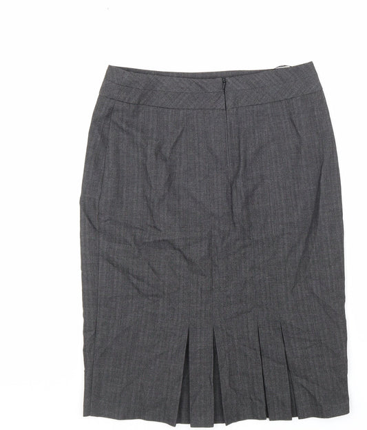 Warehouse Womens Grey Polyester Straight & Pencil Skirt Size 10 Zip