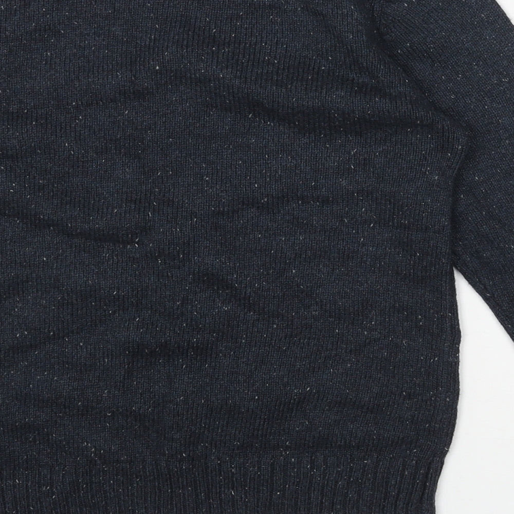 NEXT Womens Grey Round Neck Acrylic Pullover Jumper Size S - Reindeer