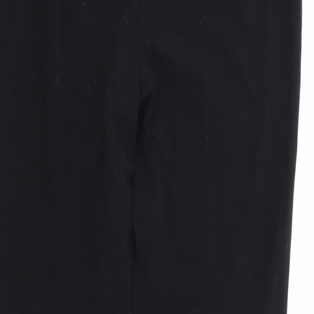 Marks and Spencer Womens Black Polyester Trousers Size 10 Regular Zip