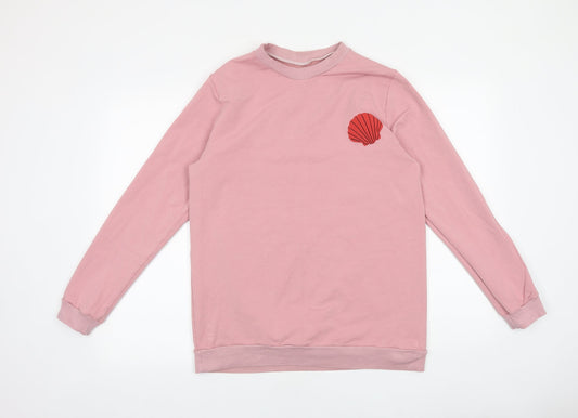 Preworn Womens Pink Cotton Pullover Sweatshirt Size XL Pullover - Shell