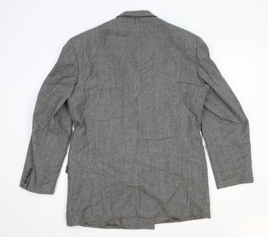 NEXT Mens Grey Plaid Wool Jacket Blazer Size L Regular