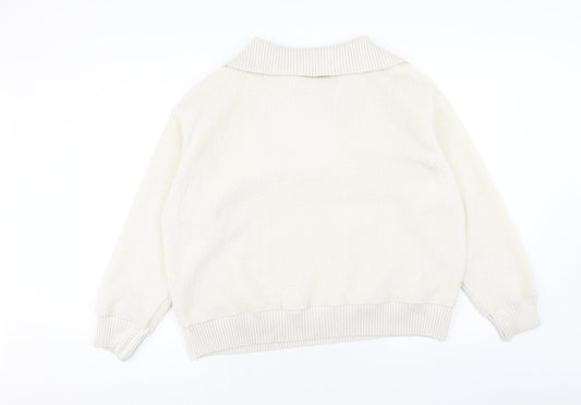 Marks and Spencer Womens White Polyester Pullover Sweatshirt Size XL Zip