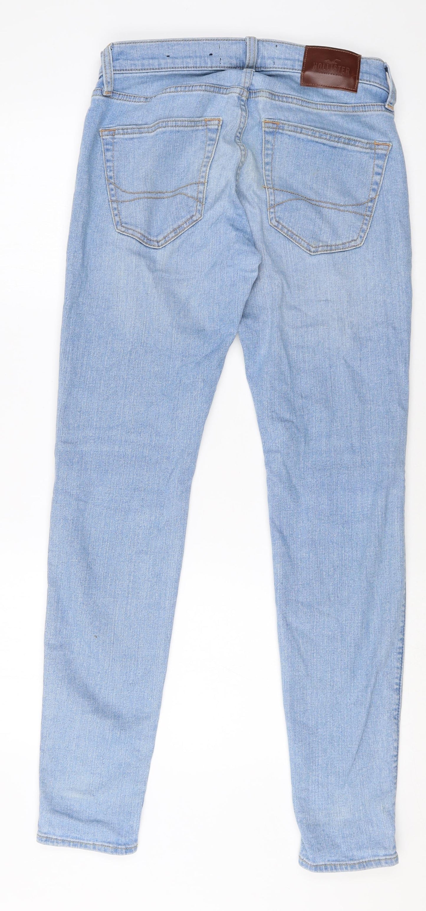 Hollister Mens Blue Cotton Skinny Jeans Size 29 in Extra-Slim Zip