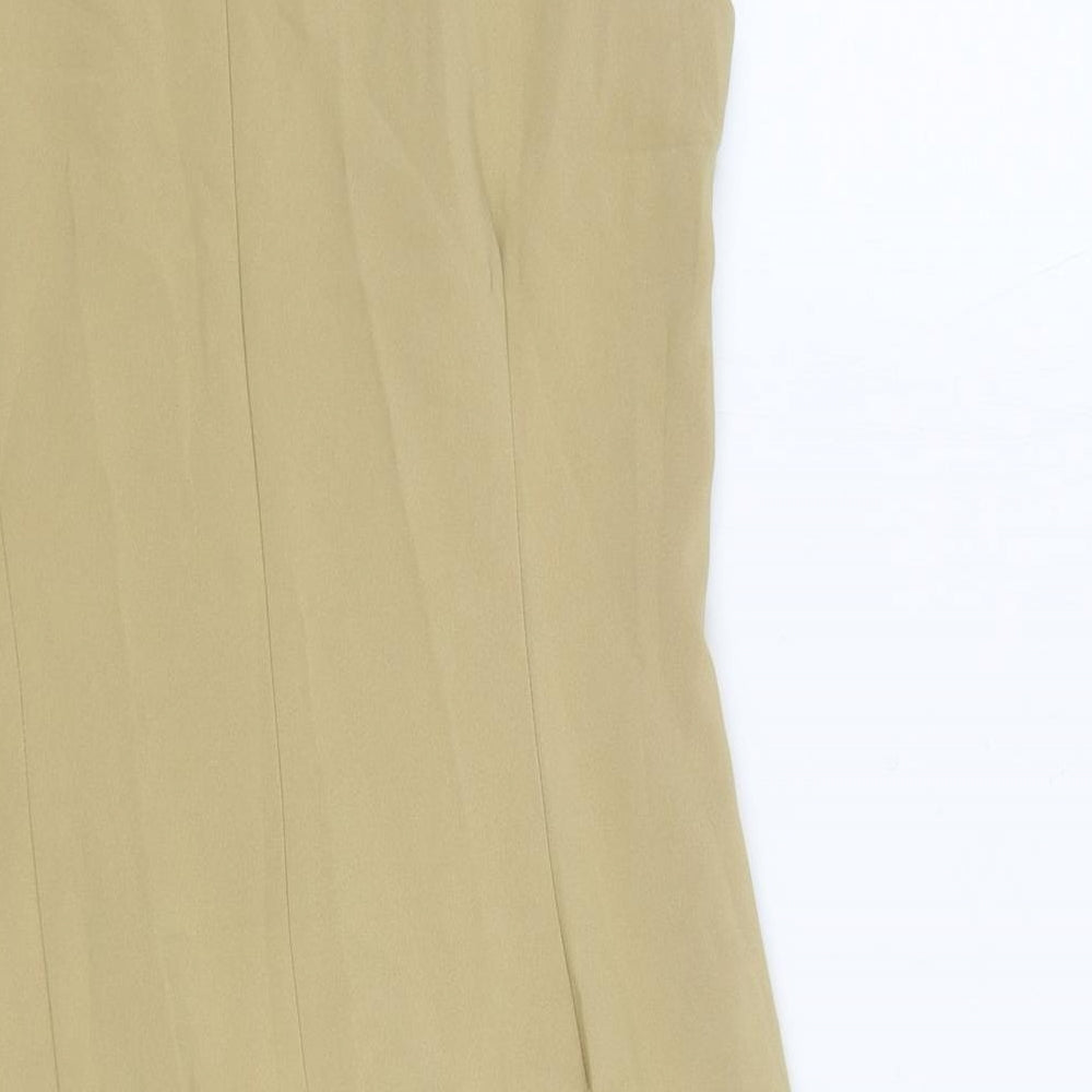 Ronni Nicole Womens Beige Polyester Pencil Dress Size 6 Boat Neck Zip