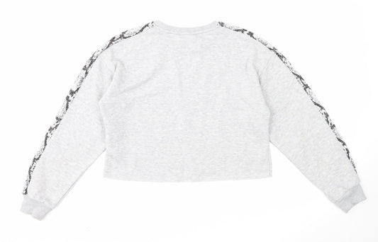 Candy Couture Girls Grey Cotton Pullover Sweatshirt Size 15 Years Pullover