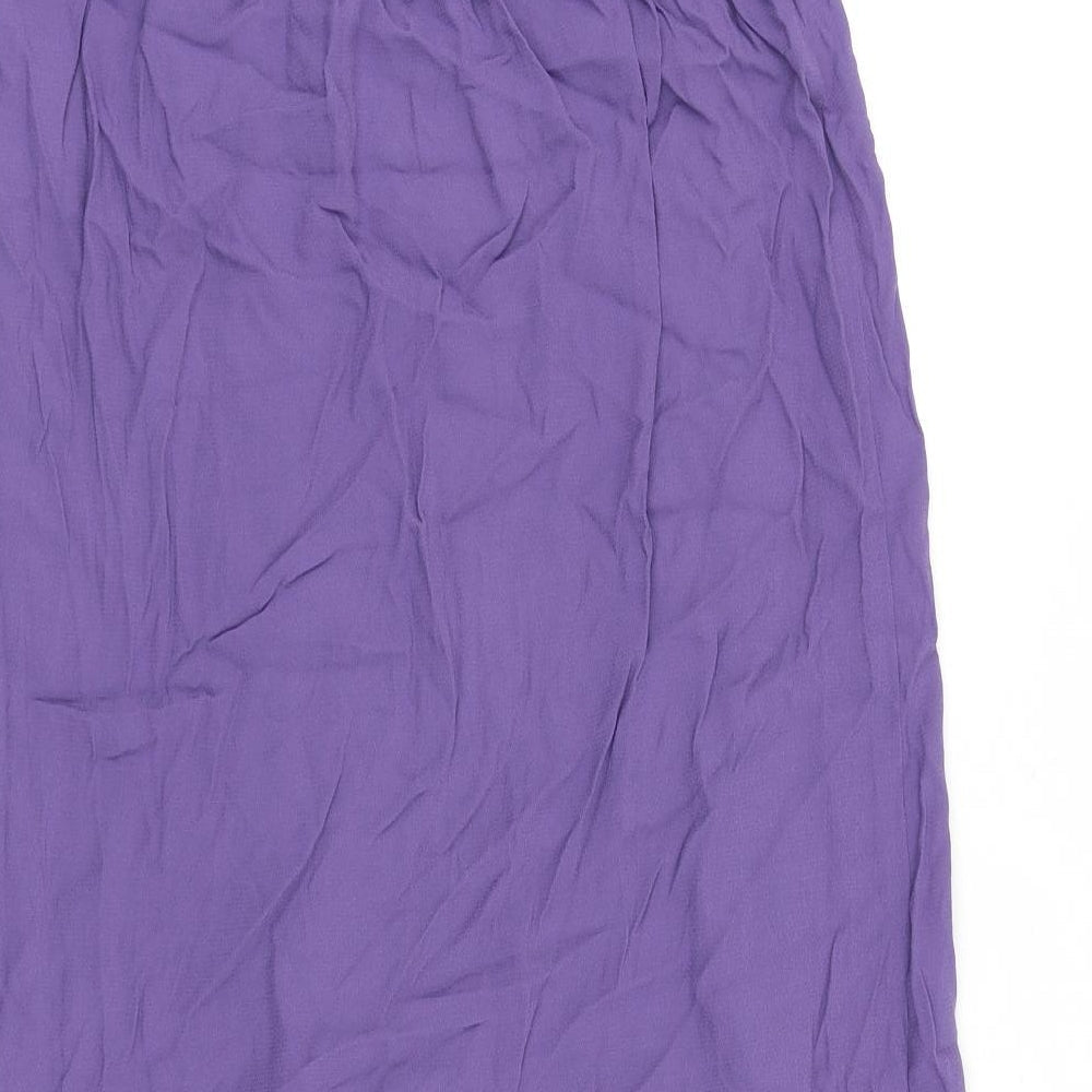Marks and Spencer Womens Purple Polyester Peasant Skirt Size 10