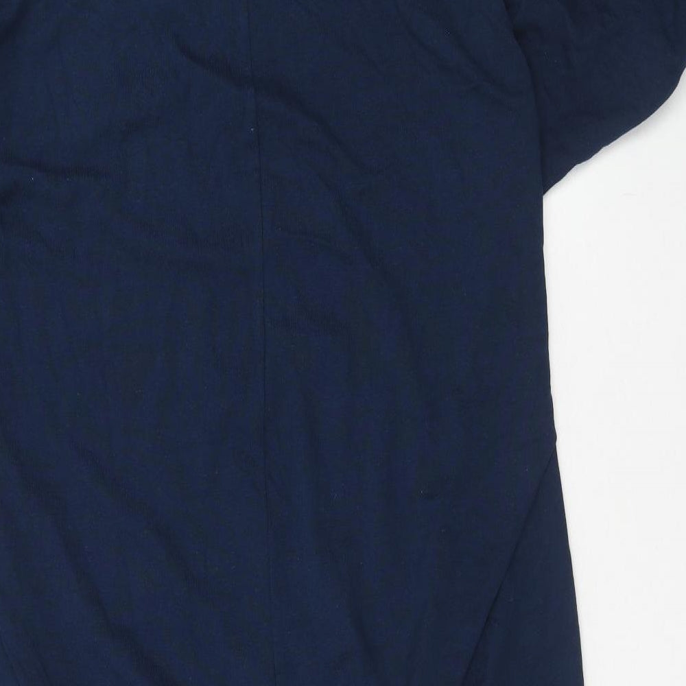 Zara Womens Blue Cotton A-Line Size S Mock Neck Pullover