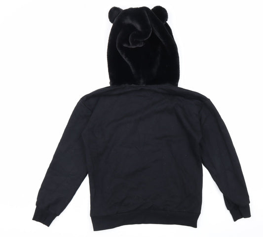 Mini Cream Womens Black Cotton Pullover Hoodie Size M Pullover