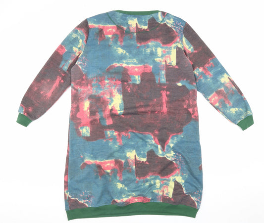 OuiFerpai Womens Multicoloured Geometric Polyester Pullover Sweatshirt Size XL Pullover