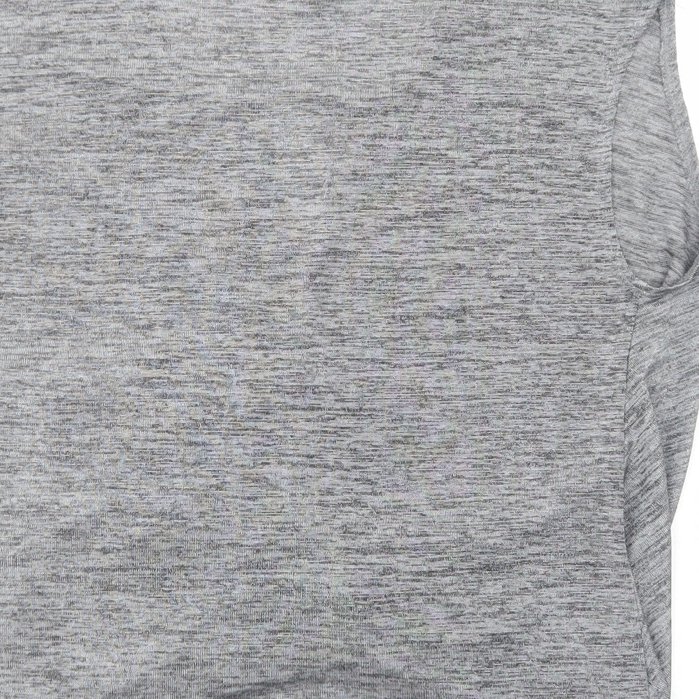 New Look Womens Grey Polyester Basic Blouse Size 12 V-Neck