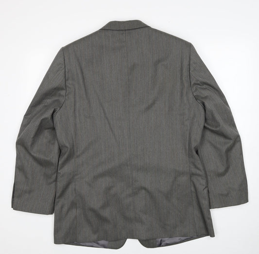 Brook Taverner Mens Grey Polyester Jacket Blazer Size 42 Regular