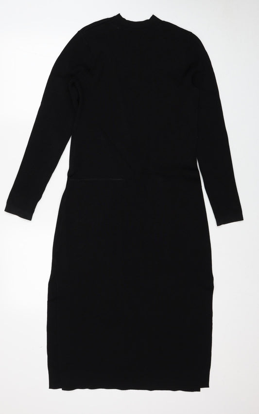 Jack Wills Womens Black Viscose A-Line Size 10 Round Neck Pullover