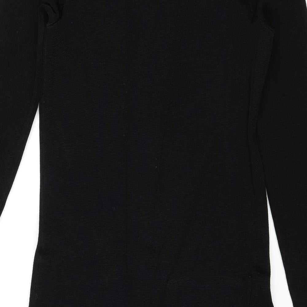 Jack Wills Womens Black Viscose A-Line Size 10 Round Neck Pullover