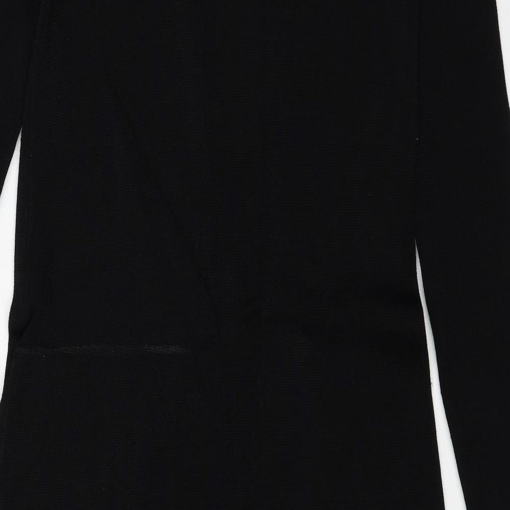 Jack Wills Womens Black Viscose A-Line Size 10 Round Neck Pullover