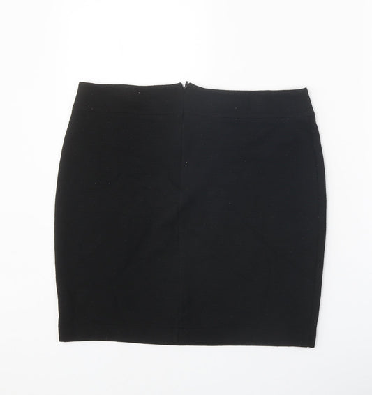 Gap Womens Black Polyester Straight & Pencil Skirt Size M Zip