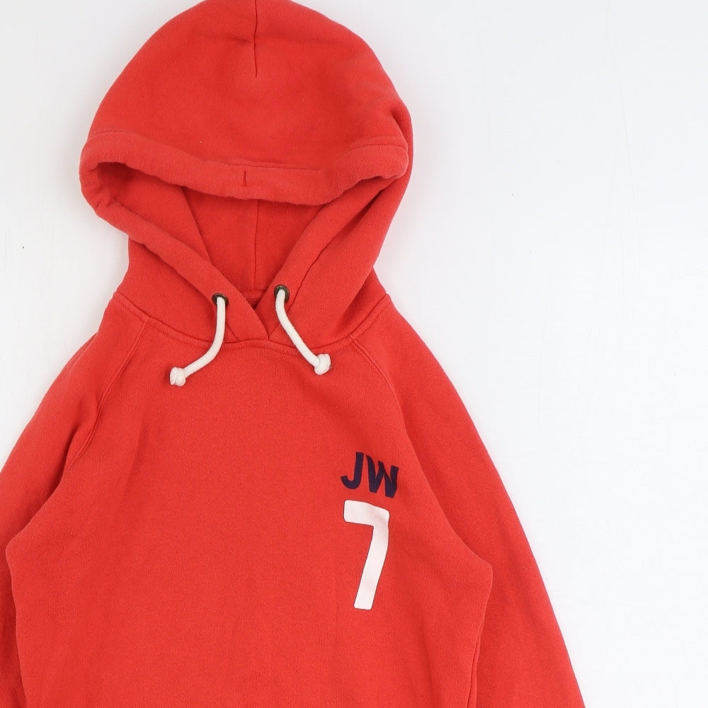 Jack Wills Womens Red Cotton Pullover Hoodie Size 8 Pullover