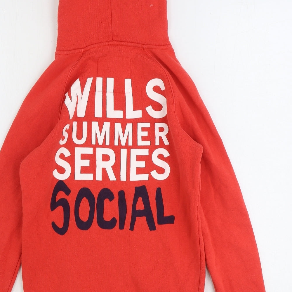 Jack Wills Womens Red Cotton Pullover Hoodie Size 8 Pullover