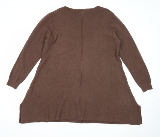 E-Woman Womens Brown Viscose A-Line Size S Round Neck Pullover