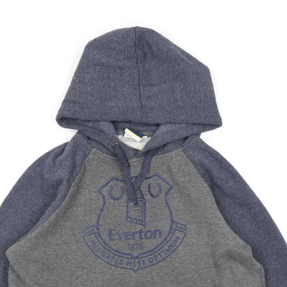 Everton FC Mens Grey Polyester Pullover Hoodie Size S