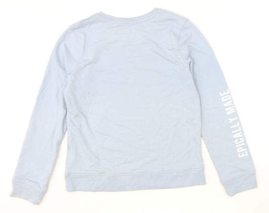 The Strong Human Club Womens Blue Cotton Pullover Sweatshirt Size M Pullover