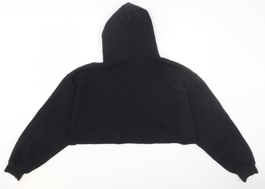 PRETTYLITTLETHING Womens Black Cotton Pullover Hoodie Size M Pullover
