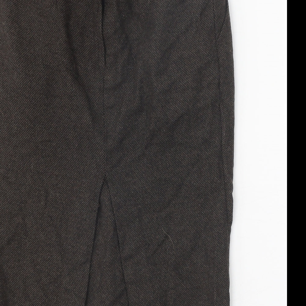 Topshop Womens Brown Acrylic Straight & Pencil Skirt Size 8 Zip