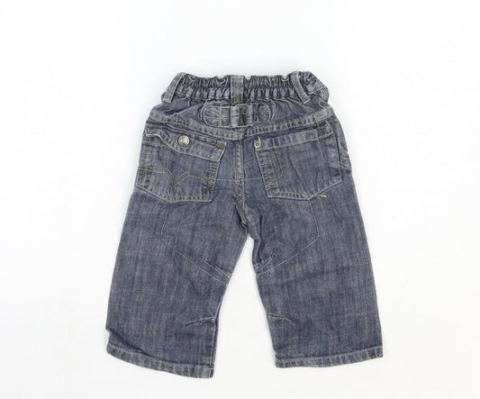NEXT Boys Blue Cotton Jogger Jeans Size 18-24 Months L50 cm Snap