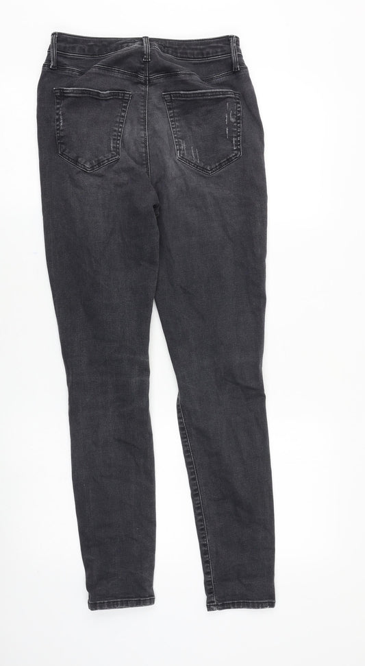 FOREVER 21 Womens Black Cotton Skinny Jeans Size 28 in Slim Zip