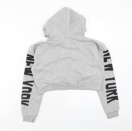 PARISIAN SIGNATURE Womens Grey Cotton Pullover Hoodie Size 10 Pullover