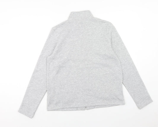 Damart Womens Grey Polyester Pullover Sweatshirt Size 10 Zip - Size 10-12
