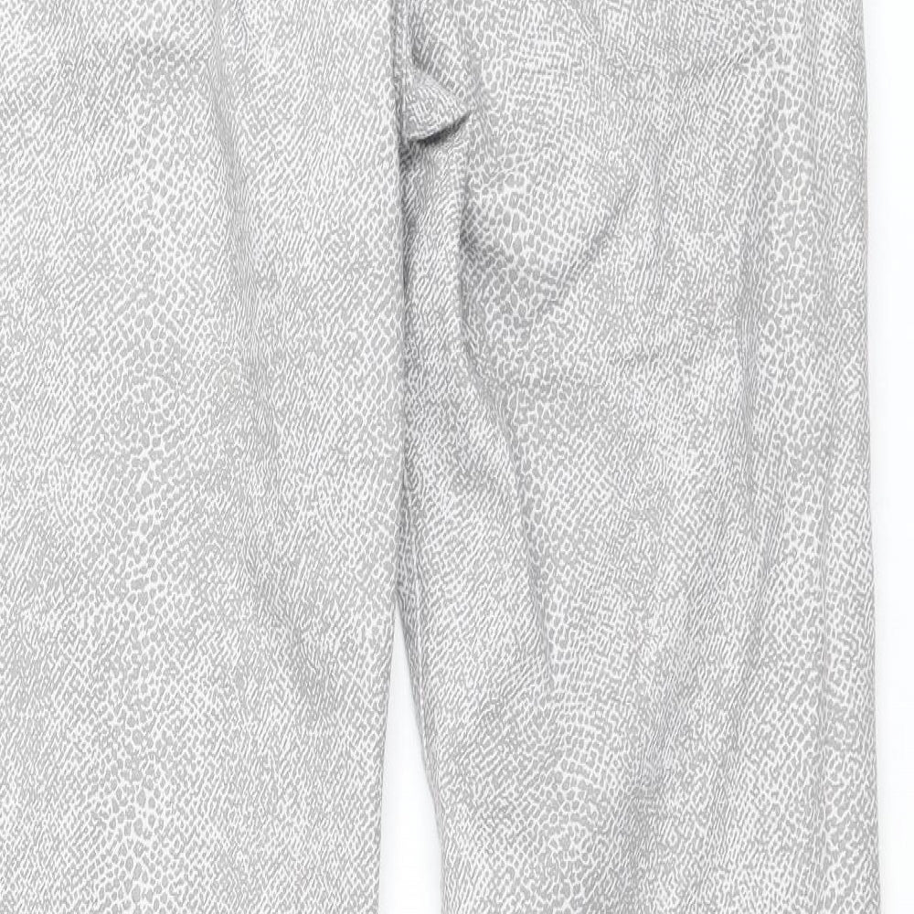 Nicole Miller Womens Grey Animal Print Cotton Straight Jeans Size 12 Regular Zip - Snake Skin Print