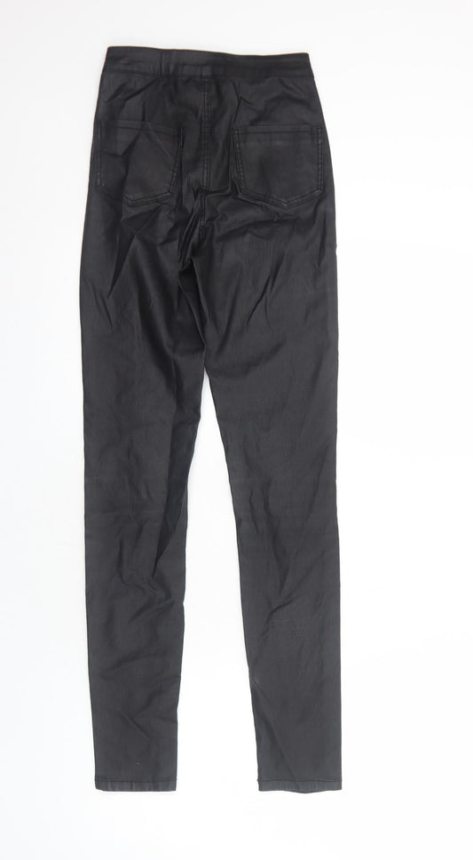 Missguided Womens Black Cotton Trousers Size 8 Regular Zip