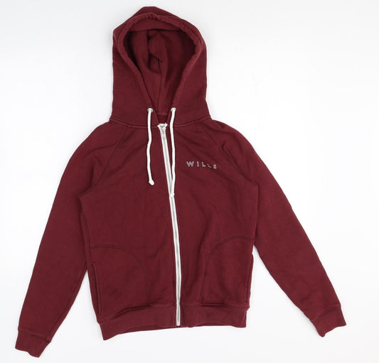 Jack Wills Womens Purple Cotton Full Zip Hoodie Size 8 Zip