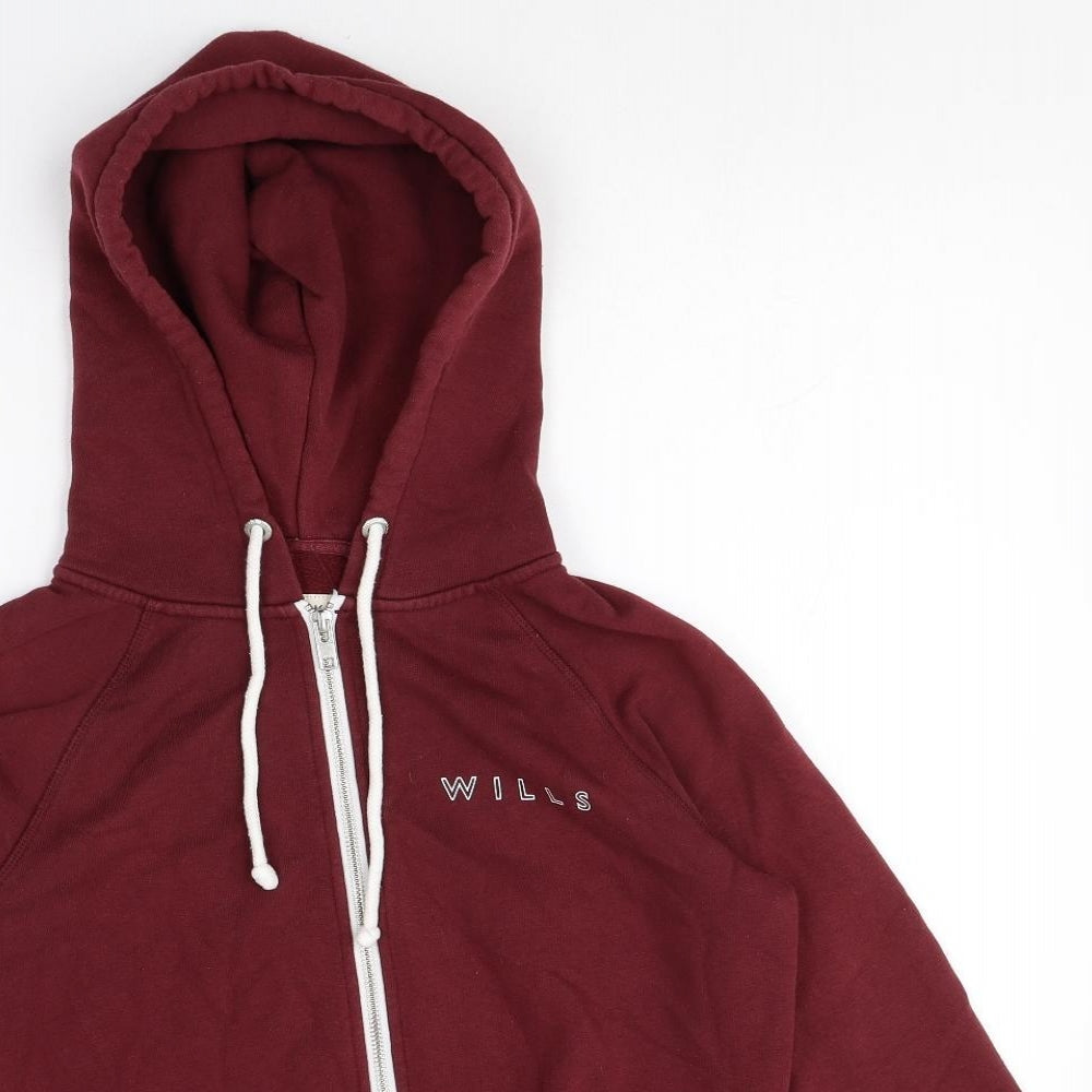 Jack Wills Womens Purple Cotton Full Zip Hoodie Size 8 Zip