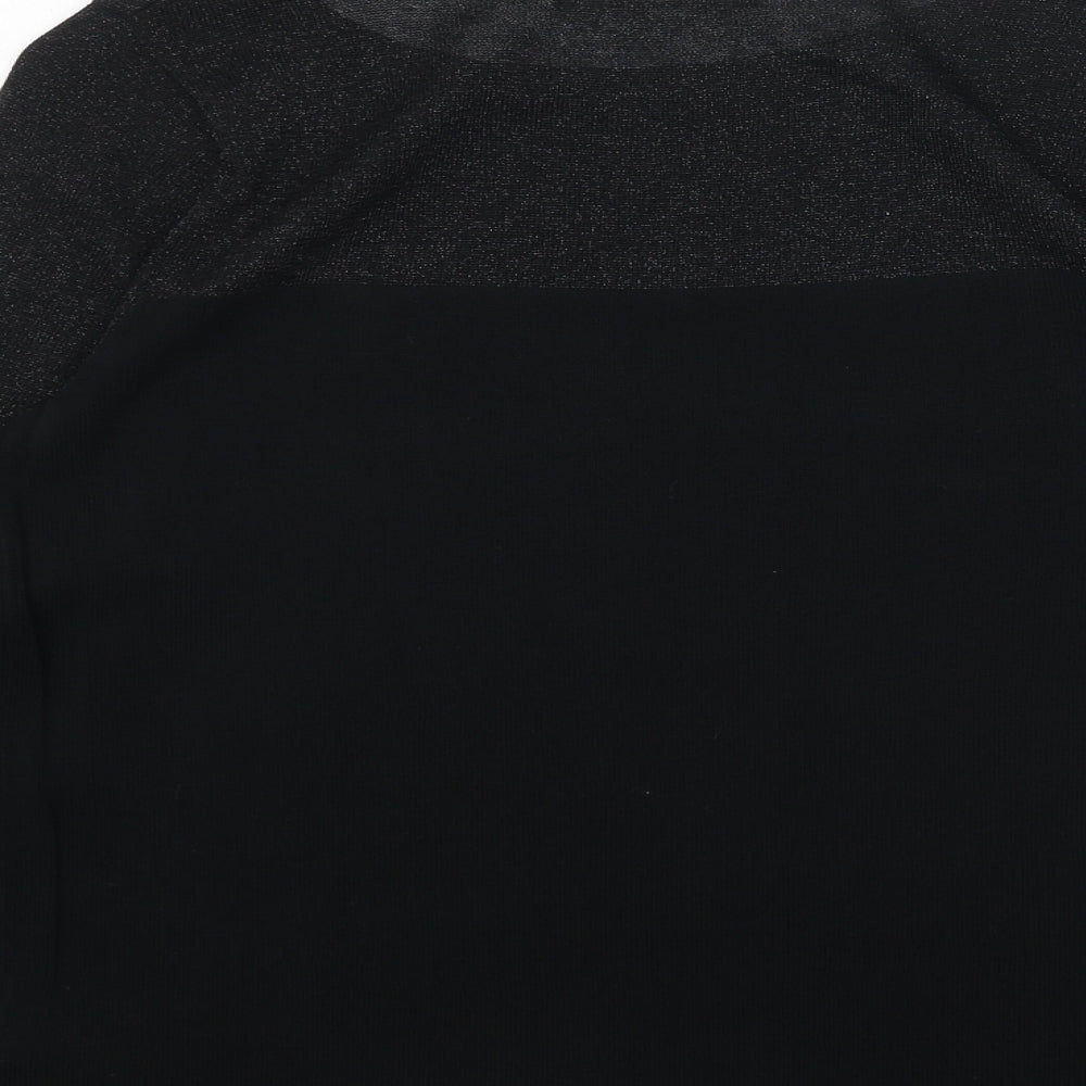 Marks and Spencer Womens Black Boat Neck Viscose Pullover Jumper Size 10