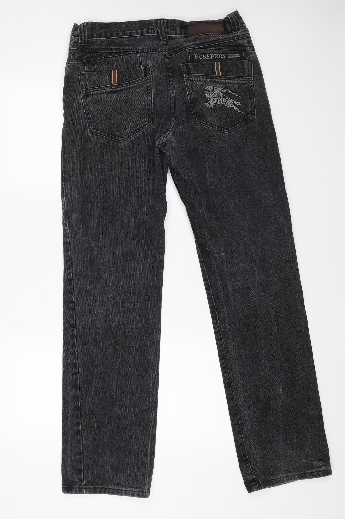 Burberry Mens Black Cotton Straight Jeans Size 32 in L32 in Regular Button