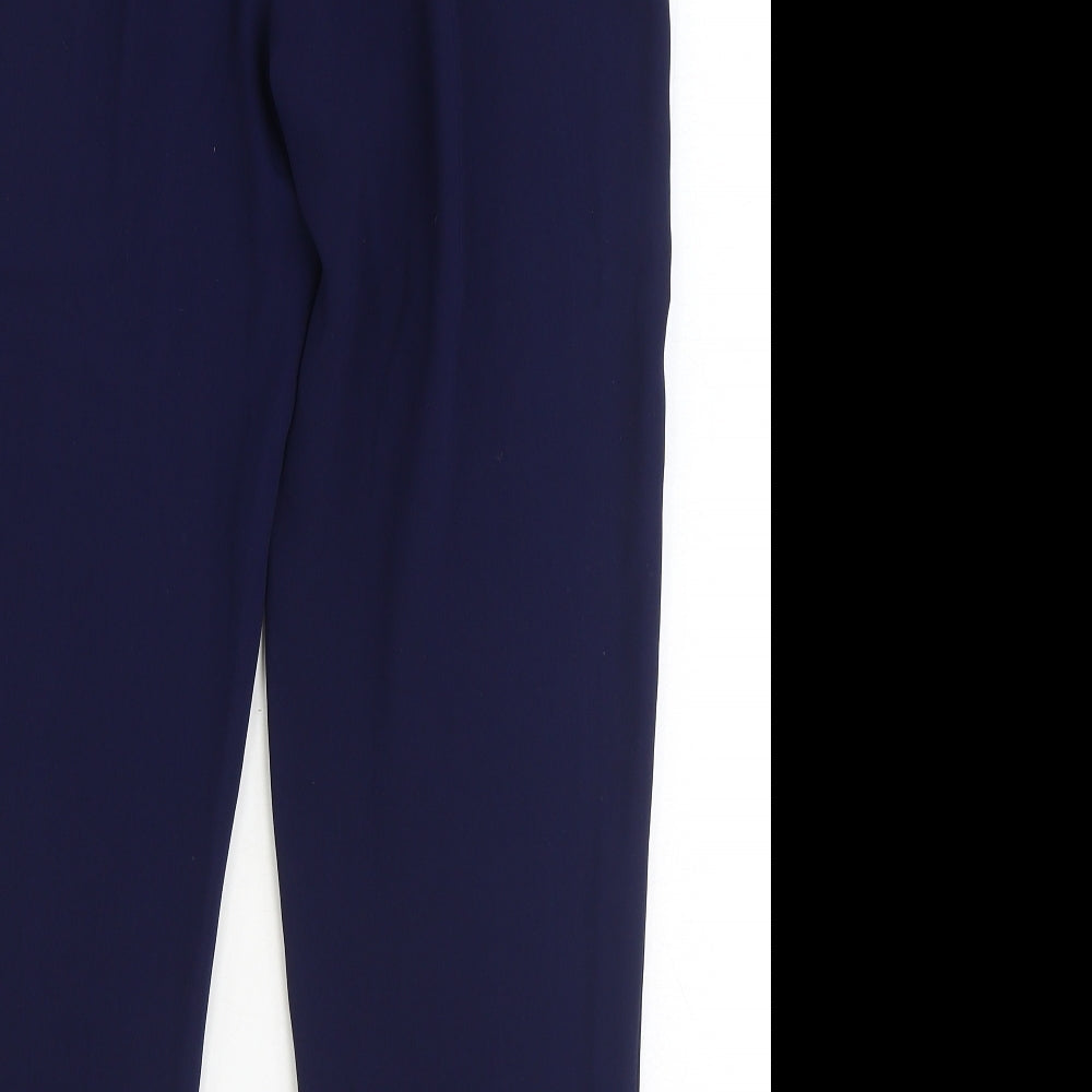 Dorothy Perkins Womens Blue Polyester Trousers Size 10 Regular Tie